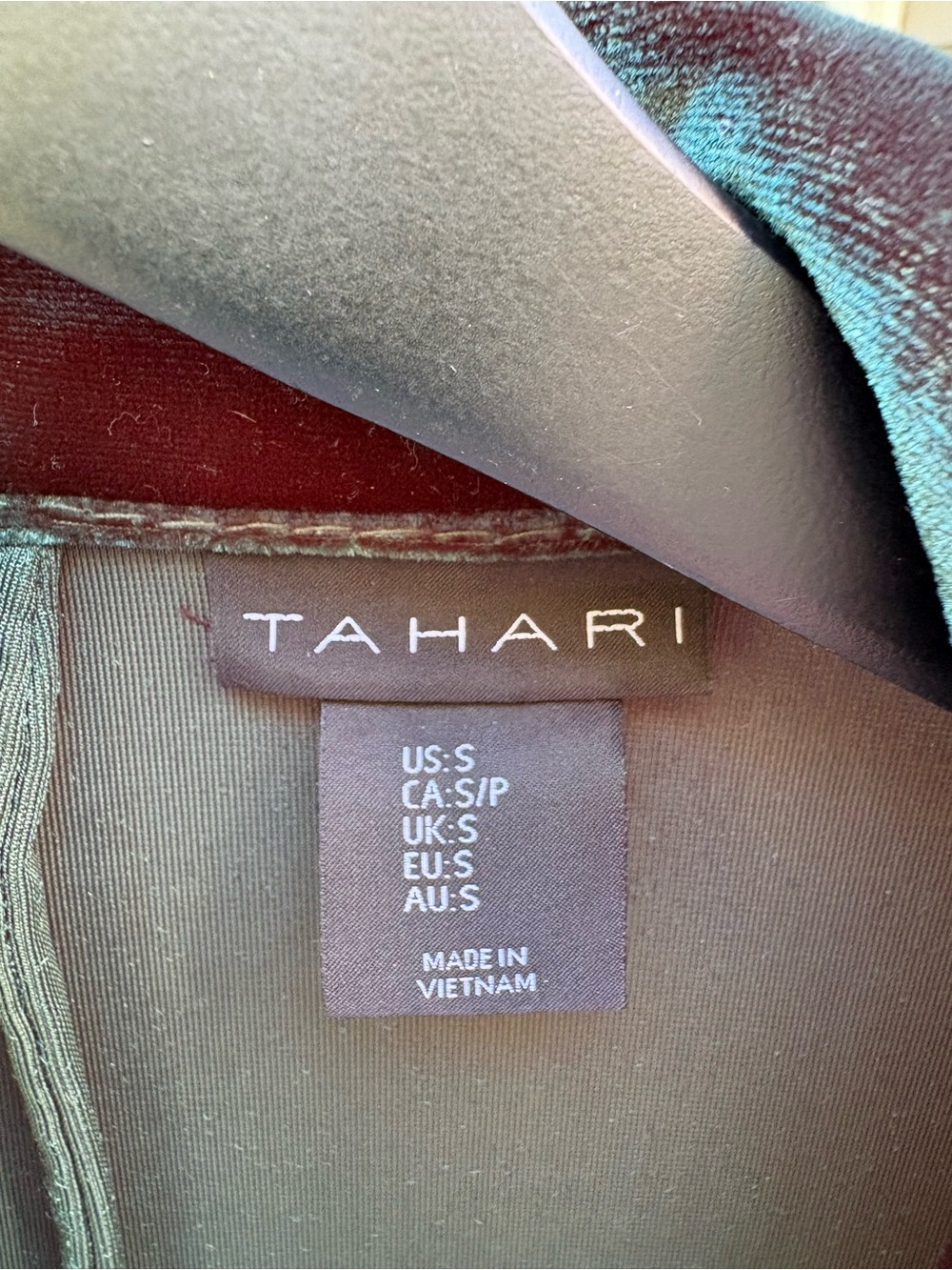 Tahari Teal Velvet Blazer - Picture 3 of 6